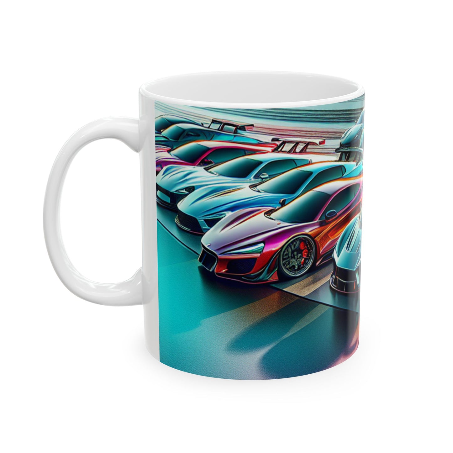 Racing Cars Ceramic Mug - Perfect Gift for Car Enthusiasts
