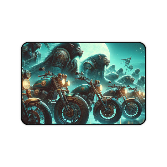 Motorcycle Lion Desk Mat - Unique Gaming & Office Decor