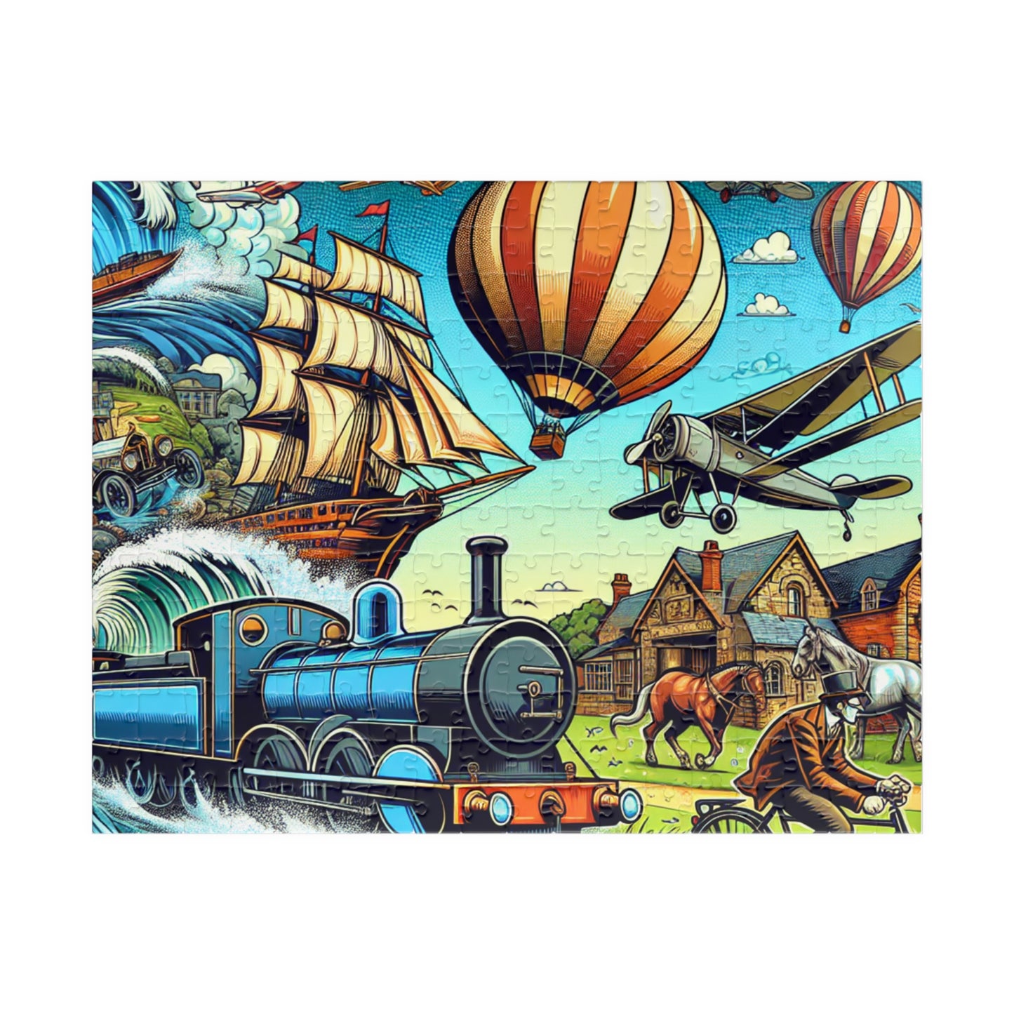 Adventure-Themed Puzzle (110, 252, 520-piece) - Vintage Travel Experience