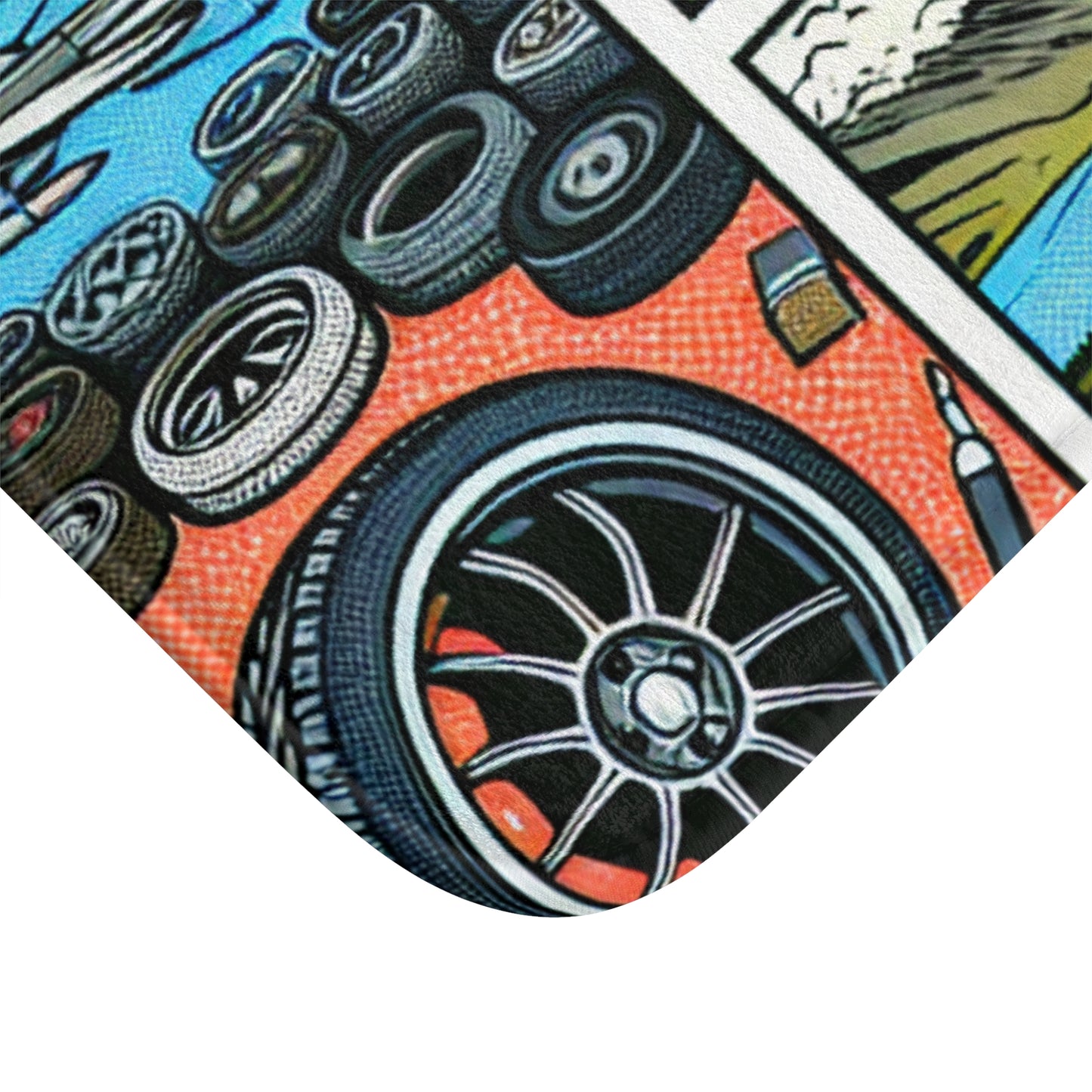 Racing-Themed Bath Mat | Car Lovers' Decor for Home and Garage