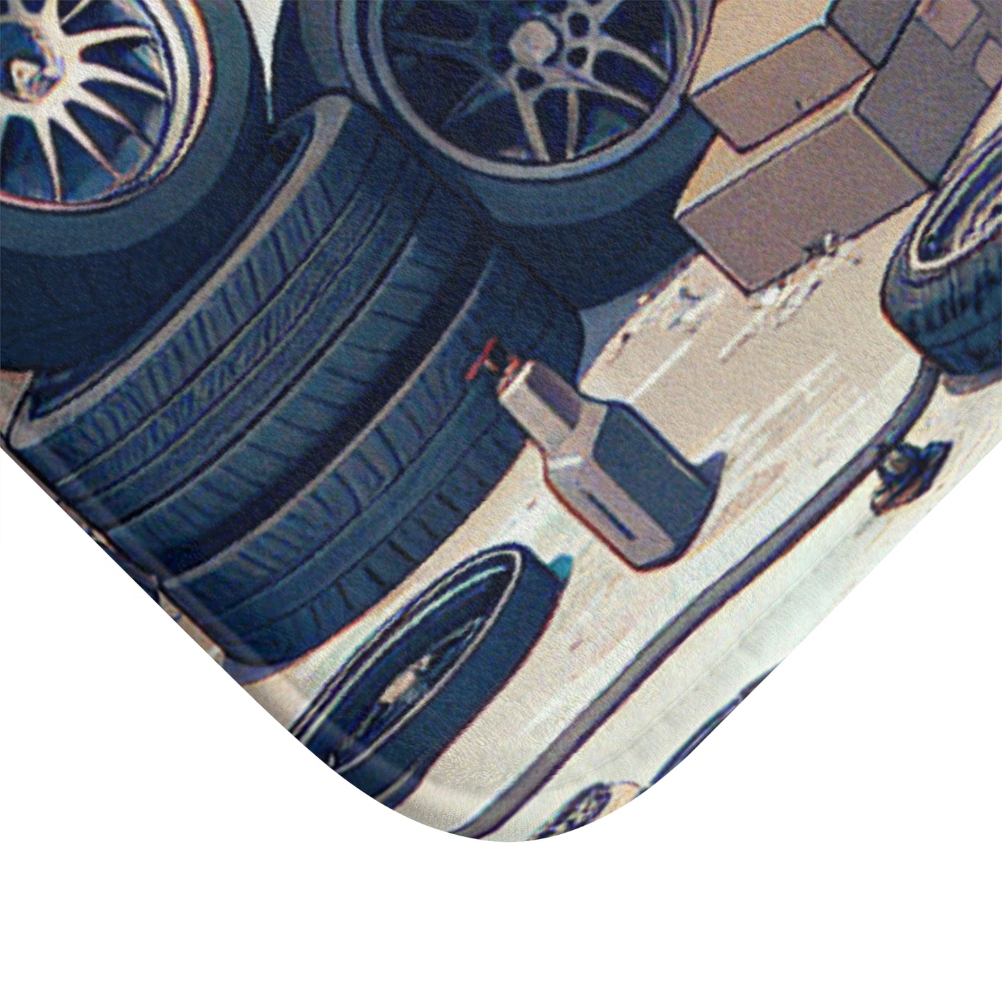 Automotive Garage Bath Mat - Tire Design
