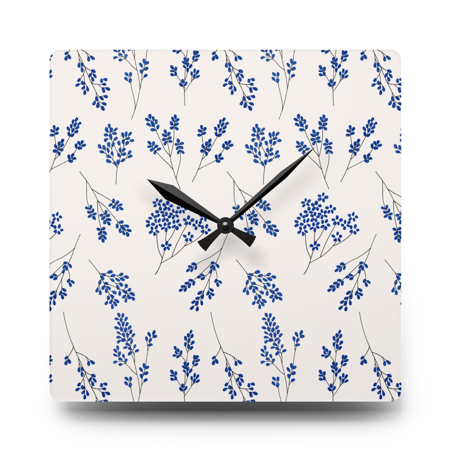 Floral Acrylic Wall Clock - Elegant Home Decor for Timeless Style