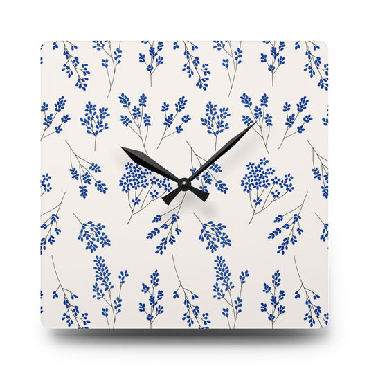 Floral Acrylic Wall Clock - Elegant Home Decor for Timeless Style